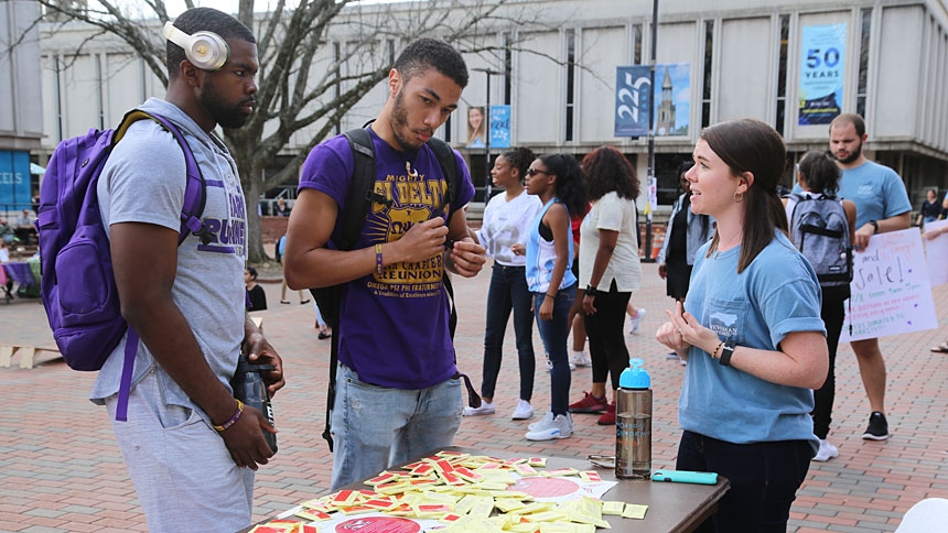 Jaycee Reilly, a senior at UNC Chapel Hill, discusses the SOAP project Feb. 8.