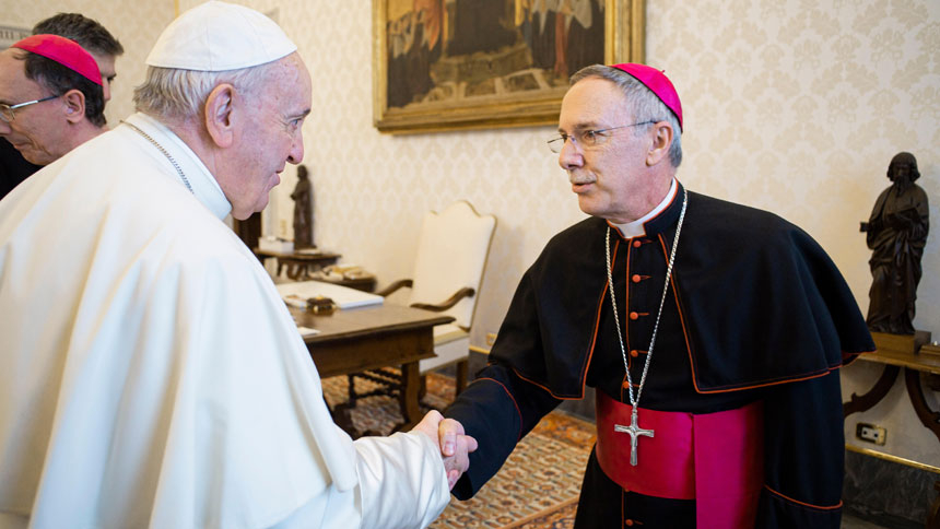 Bishop, monsignor make historic visit to Vatican