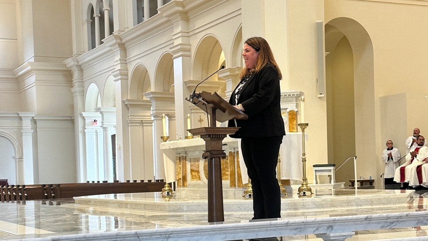 Diocesan school staff, clergy gather for Mass at cathedral